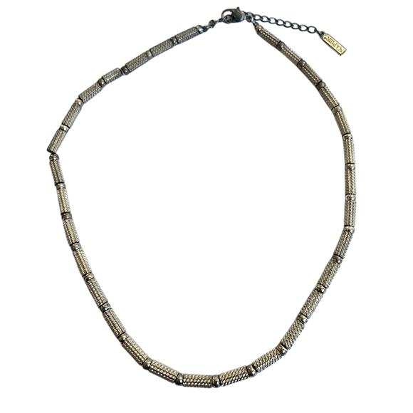 Napier Jewelry Lot 2 Necklaces 1 Pair Earrings Silver Blue Green Metal Beaded - Picture 6 of 12